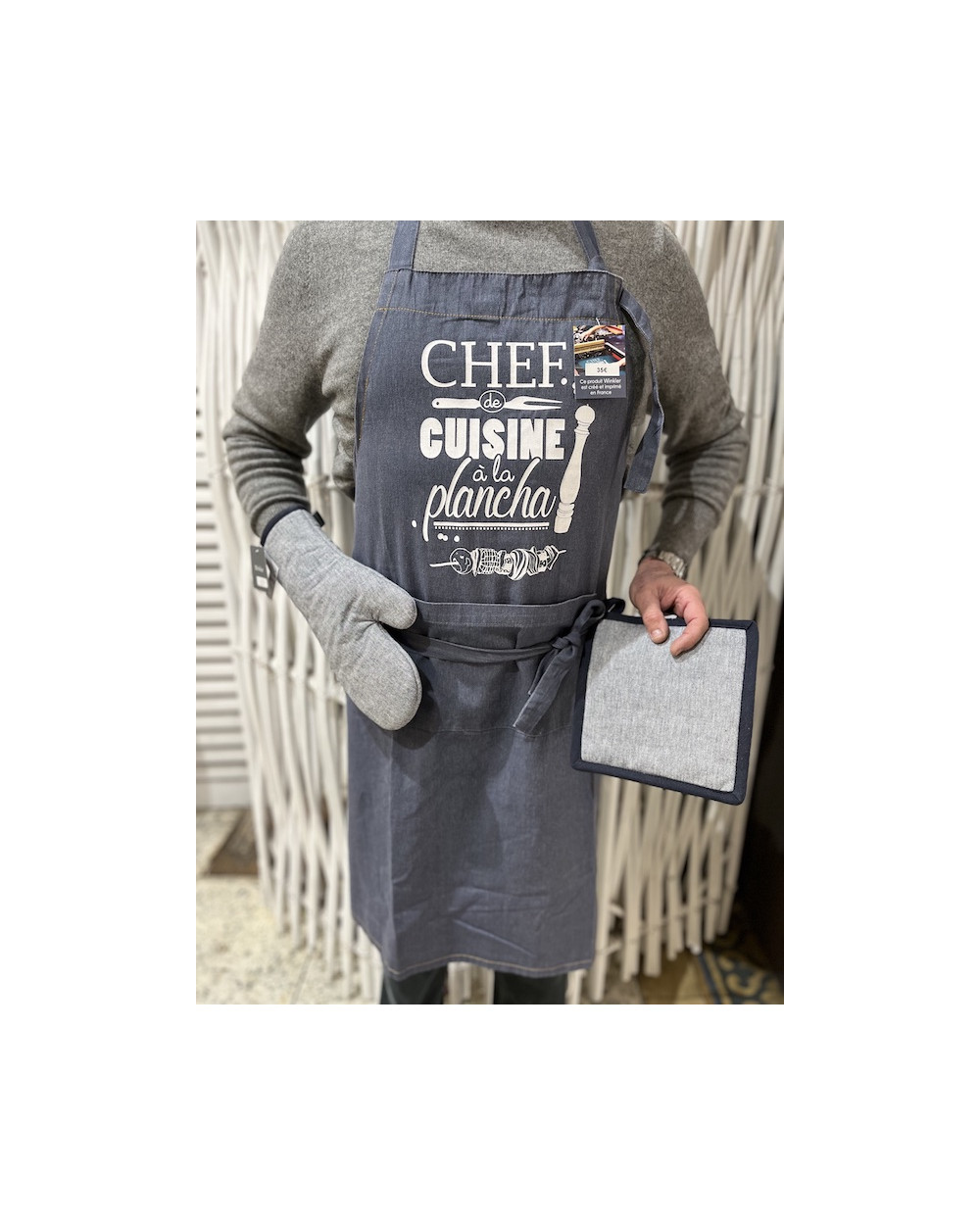 Almade@ Tablier De Cuisine En Coton Et Lin Pour Homme Femme Tablier